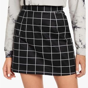 MakeMeChic Plaid Skirt High Waisted Bodycon Pencil Mini Skirt Black White XL